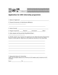 UNV Internship application form.doc