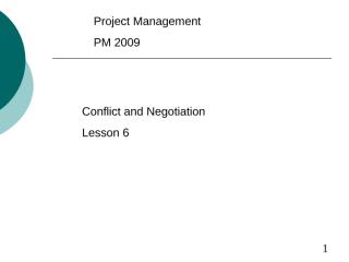 pm  lesson 6 conflicts and negotiation 2009.ppt