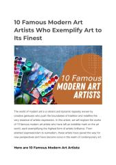 10 Famous Modern Art Artists Who Exemplify Art to Its Finest.pdf